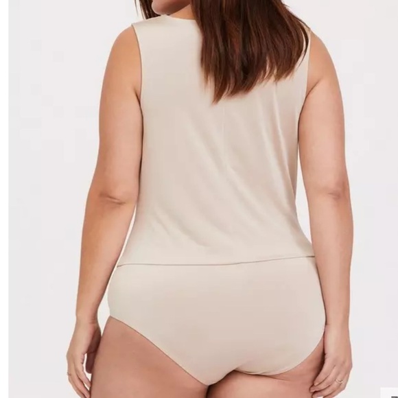 NWT Torrid Golden Champagne Studio Knit Surplice Bodysuit 5X - Picture 2 of 14